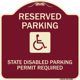 Reserved Parking State Disabled Parking Permit Required (Handicapped Symbol)