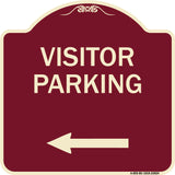 Reserved Parking Sign Visitor Parking (Arrow Pointing Left)
