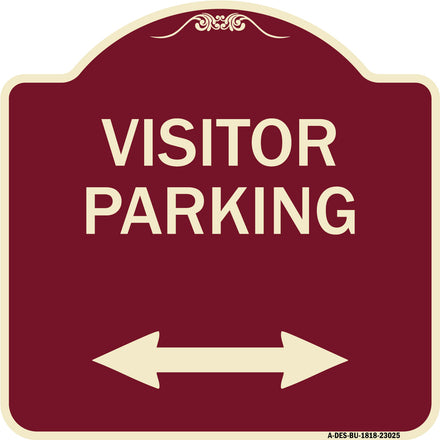 Reserved Parking Sign Visitor Parking (Arrow Pointing Left and Right)