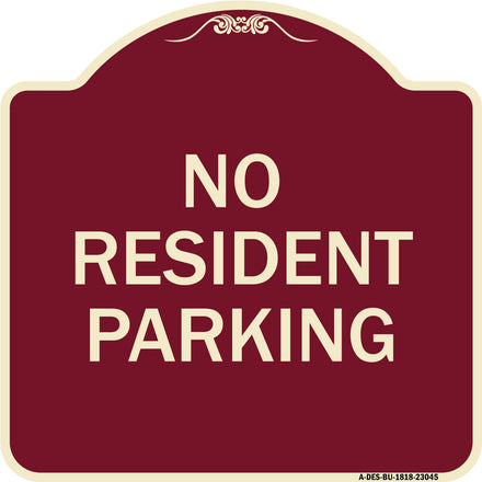 Reserved Parking Sign No Resident Parking