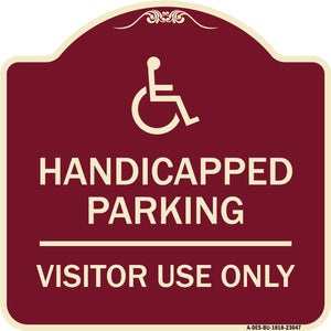 Reserved Parking Sign Handicapped Parking Visitor Use Only with Graphic