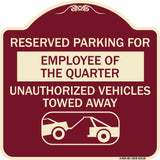 Reserved Parking for Employee of the Quarter Unauthorized Vehicles Towed Away (With Tow Away Graphic)