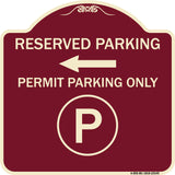 Reserved Parking - Permit Parking Only with Symbol and Left Arrow