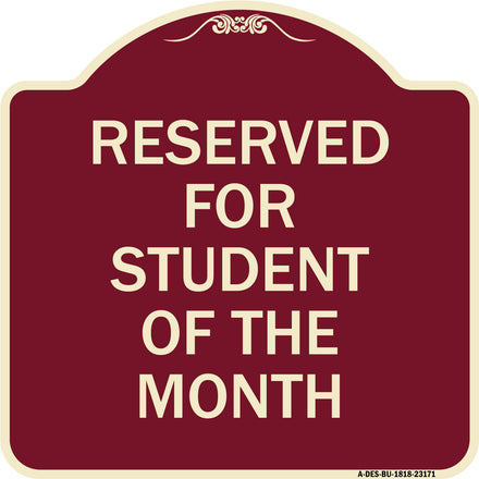 Reserved for Student of the Month