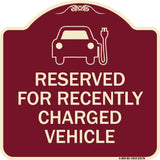 Reserved for Recently Charged Vehicle with Graphic