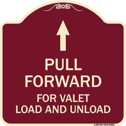 Pull Forward for Valet Load and Unload (With Up Arrow)