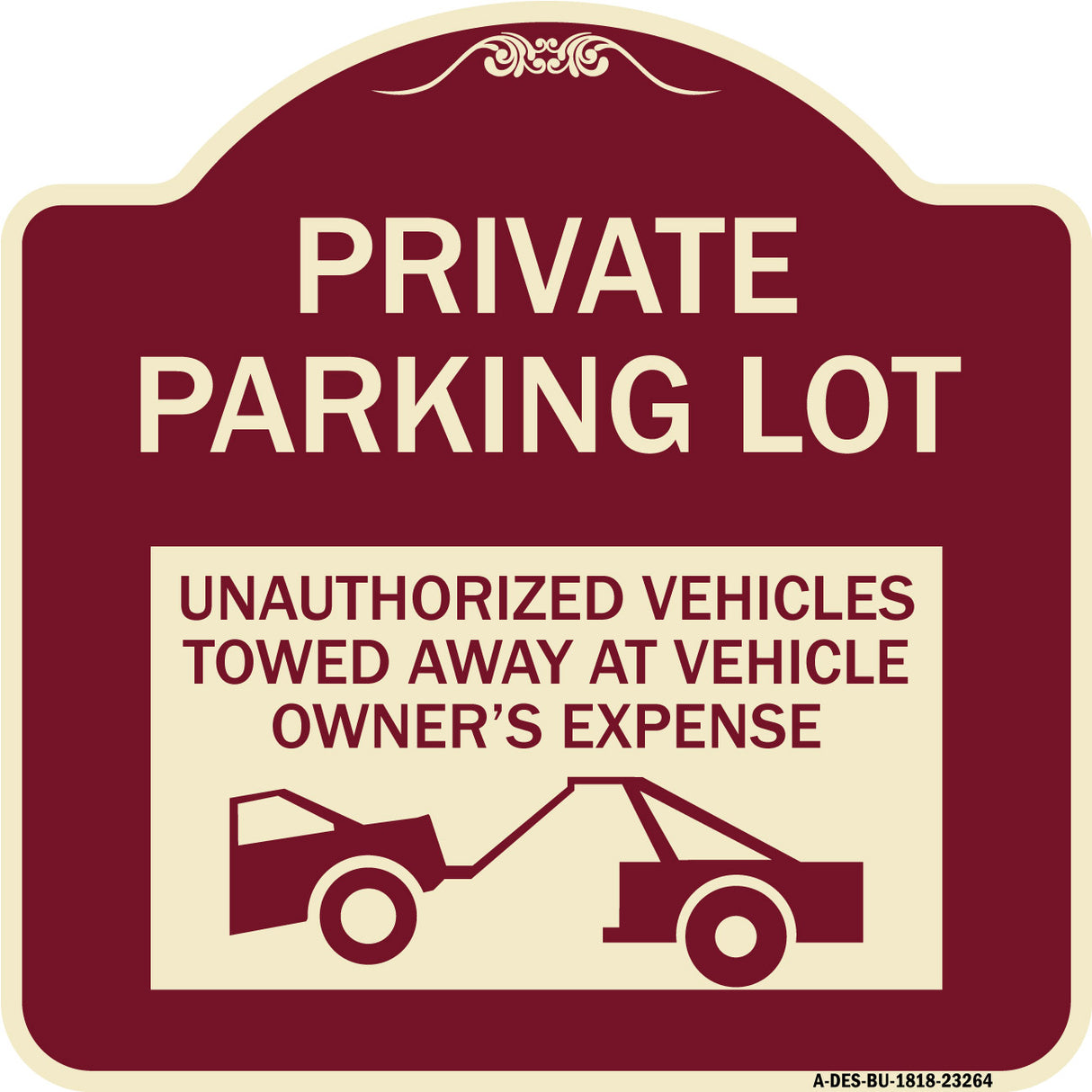 Private Parking Lot Unauthorized Vehicles Towed at Owner Expense