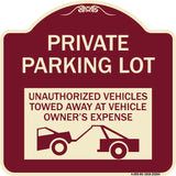 Private Parking Lot Unauthorized Vehicles Towed at Owner Expense