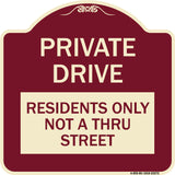 Private Drive Sign Private Drive - Residents Only Not A Thru Street