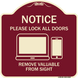 Please Lock All Doors Remove Valuables from Sight