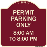 Permit Parking Only 8-00 Am to 8-00 Pm