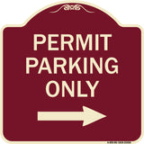 Permit Parking Only (With Right Arrow)