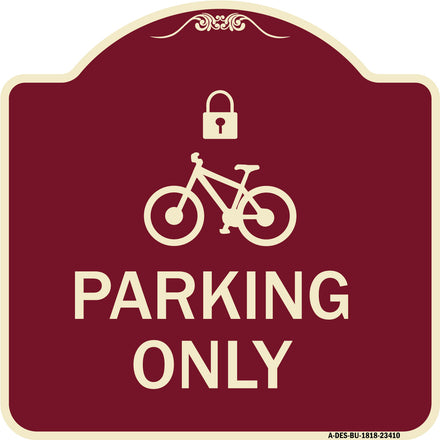 Parking Only (With Cycle and Lock Symbol)