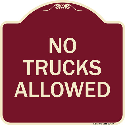 Parking Lot Sign No Trucks Allowed