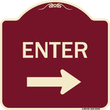 Parking Lot Sign Enter Sign (Right Arrow)