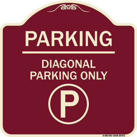 Parking - Diagonal Parking Only (With Parking Symbol)