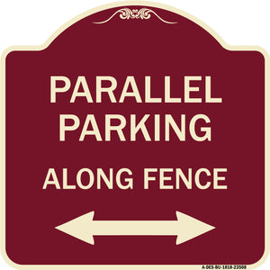 Parallel Parking - Along Fence (With Bidirectional Arrow)