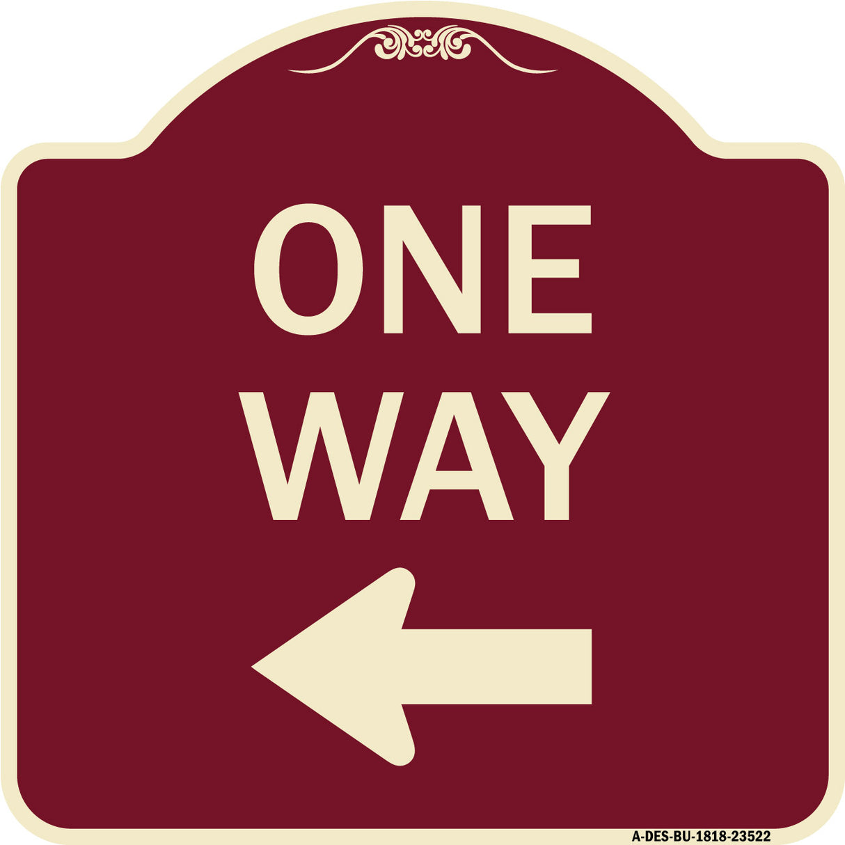 One Way Sign (Left Arrow)