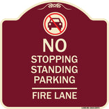 No Stopping Standing Fire Lane with Graphic