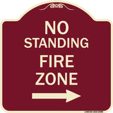 No Standing Fire Zone with Right Arrow