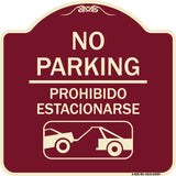 No Parking Prohibido Estacionarse (With Car Tow Graphic)