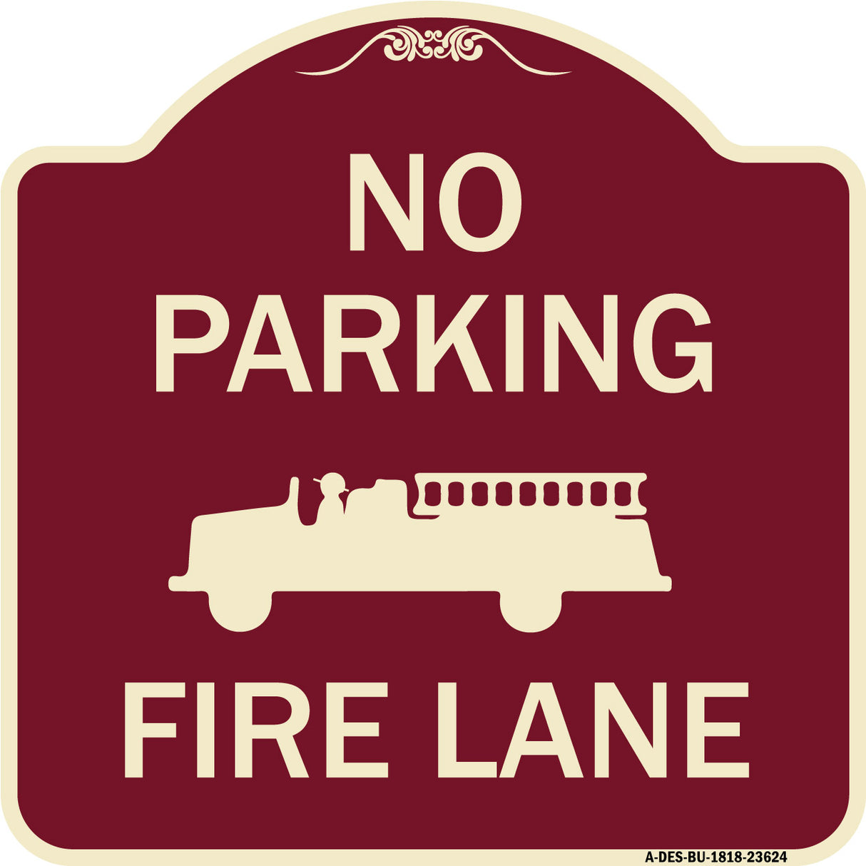 No Parking Fire Lane with Graphic