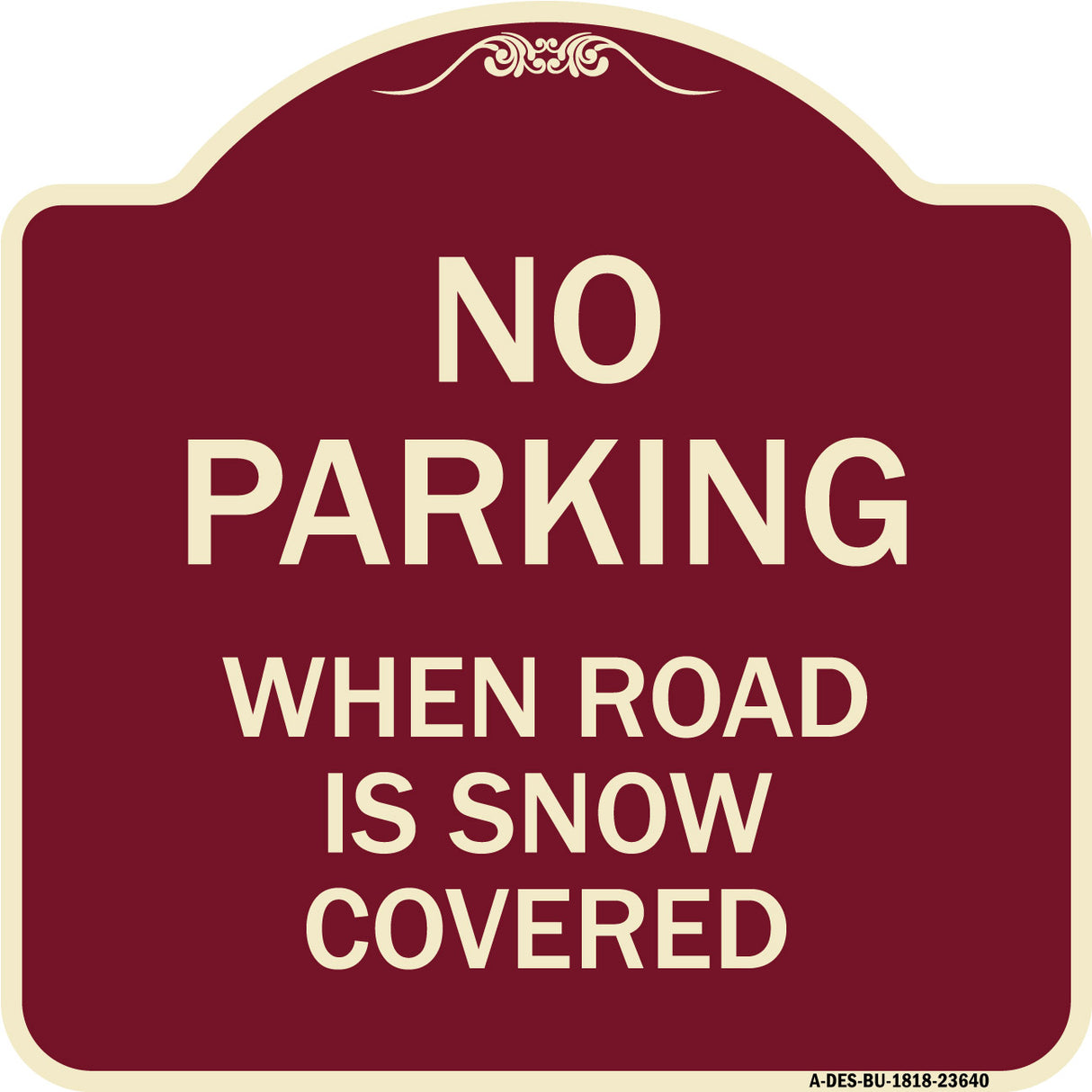 No Parking When Road Is Snow Covered