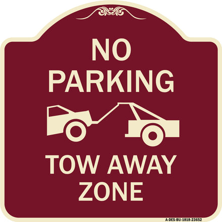 No Parking Tow Away Zone (Tow Truck Symbol)