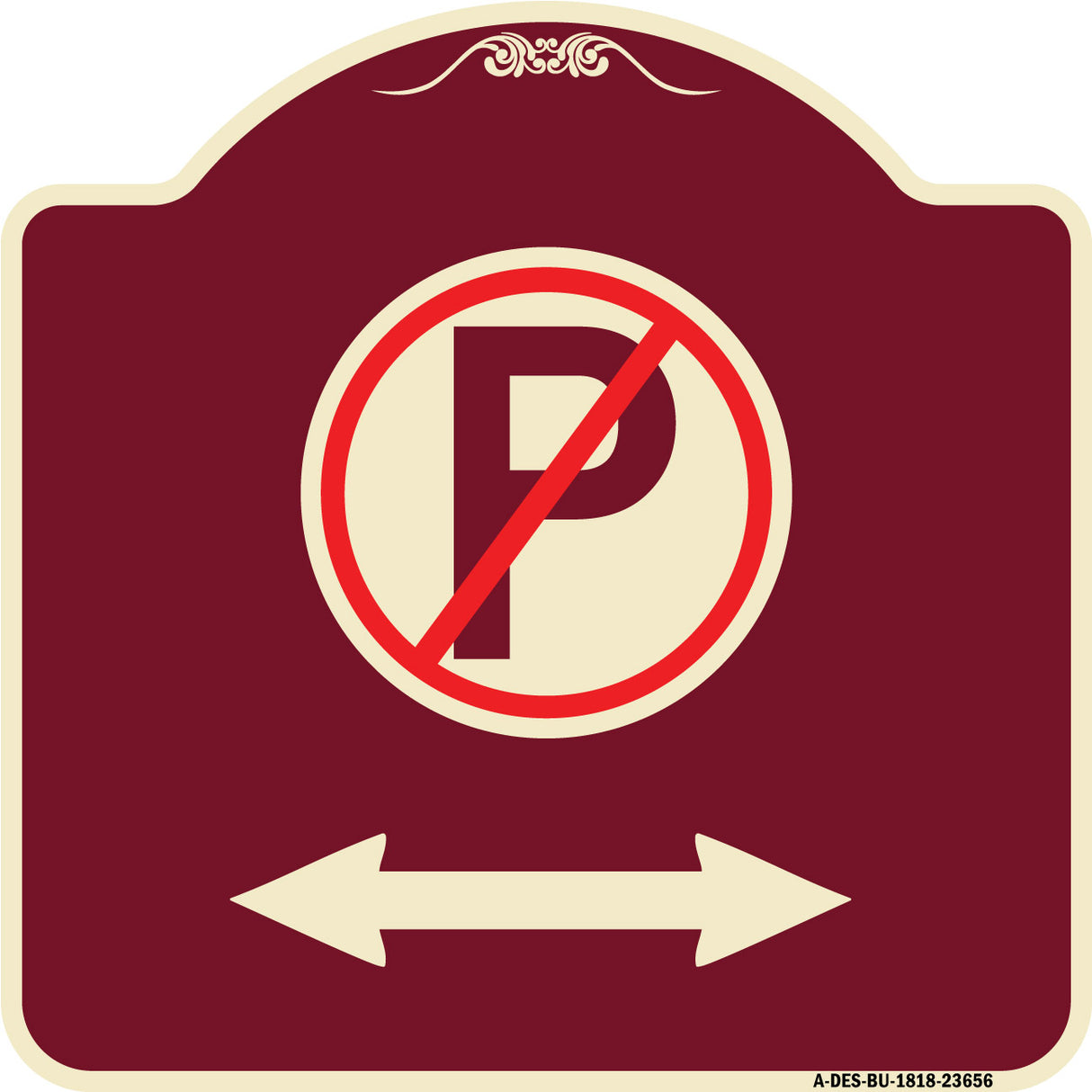 No Parking Symbol with Bidirectional Arrow