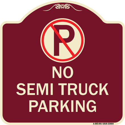 No Parking Sign No Semi Truck Parking with Symbol