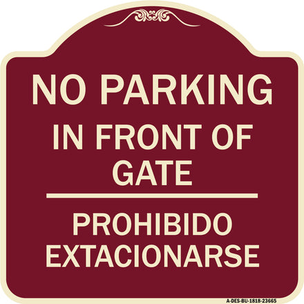 No Parking Sign No Parking in Front of Gate Prohibido Estacionarse