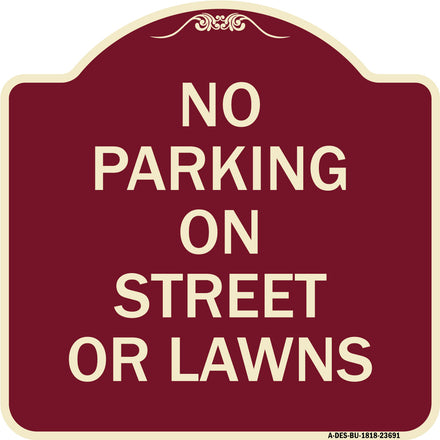 No Parking on Street or Lawns