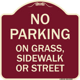 No Parking on Grass Sidewalk or Street