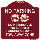 No Parking No Motorcycle No Scooter Parking Allowed Tow Away Zone (With Graphic)