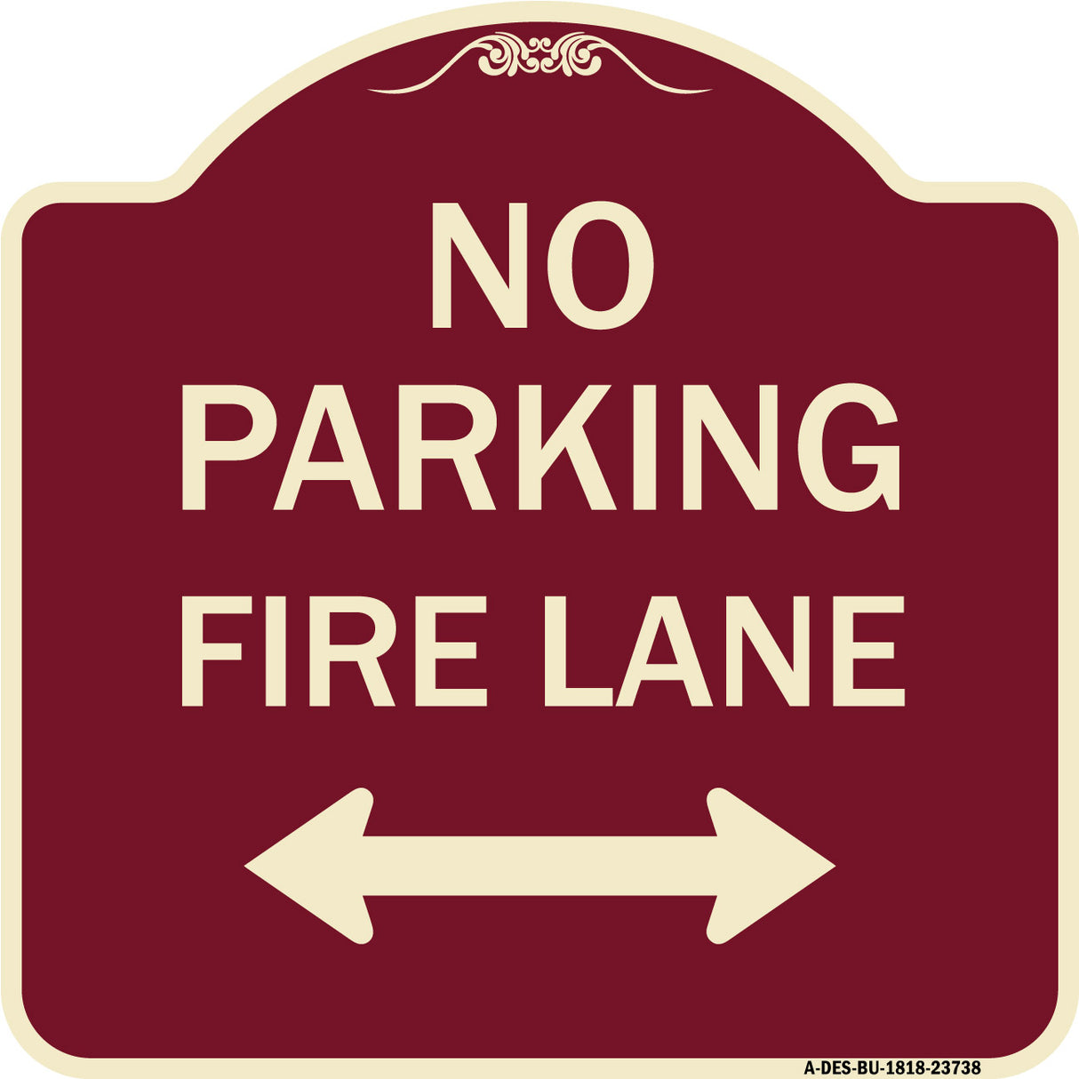 No Parking Fire Lane (With Bidirectional Arrow)