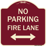No Parking Fire Lane (With Bidirectional Arrow)