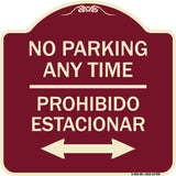 No Parking Anytime Prohibido Estacionar (With Bidirectional Arrow)