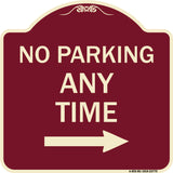 No Parking Anytime with Right Arrow