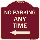 No Parking Anytime with Left Arrow