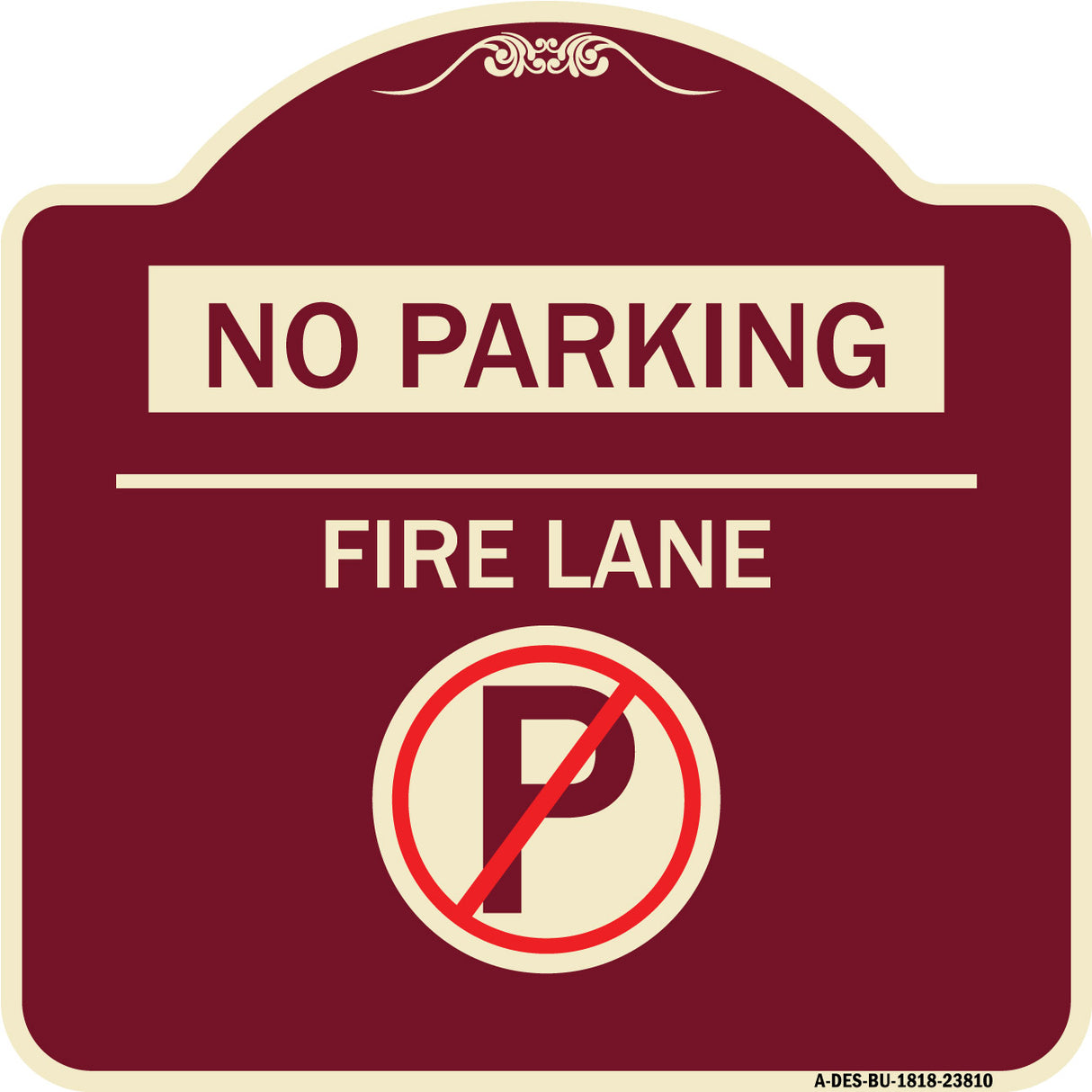 No Parking - Fire Lane (With No Parking Symbol)