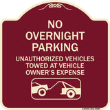 No Overnight Parking Unauthorized Vehicles Will Be Towed