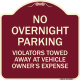 No Overnight Parking Violators Towed Away at Vehicle Owner's Expense