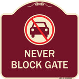 Never Block Gate with No Car Symbol
