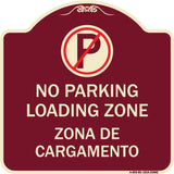 Loading Zone Zona De Cargamento (With No Parking Symbol)