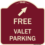 Free Valet Parking with Upper Right Arrow