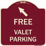 Free Valet Parking with Upper Left Arrow