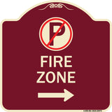 Fire Zone (No Parking Symbol and Right Arrow)