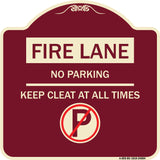 Fire Lane - No Parking Keep Clear at All Times (With No Parking Symbol)