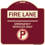 Fire Lane - Emergency Vehicles Only (With No Parking Symbol