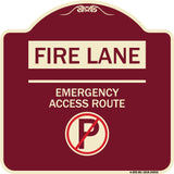 Fire Lane - Emergency Access Route (With No Parking Symbol)